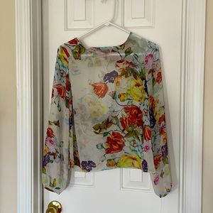 Forever 21 floral open back blouse